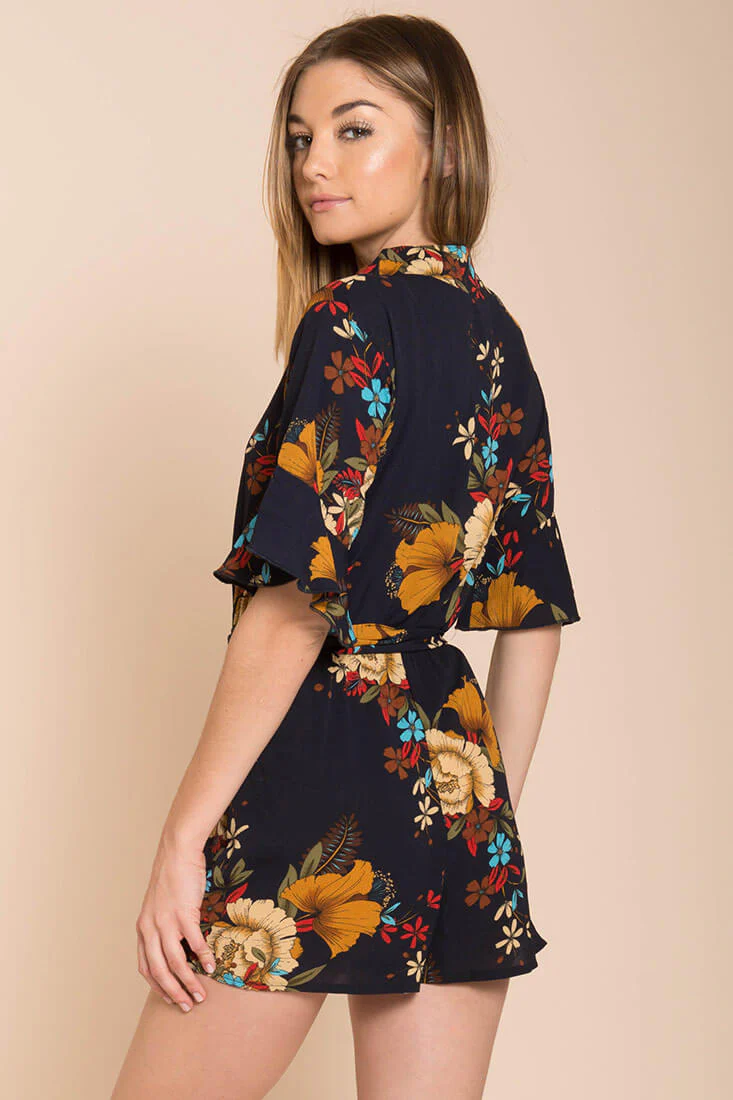 Abril Floral Romper Navy - Image 3