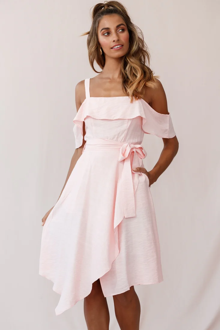 Adali Flowy Summer Midi Dress Pink - Image 2