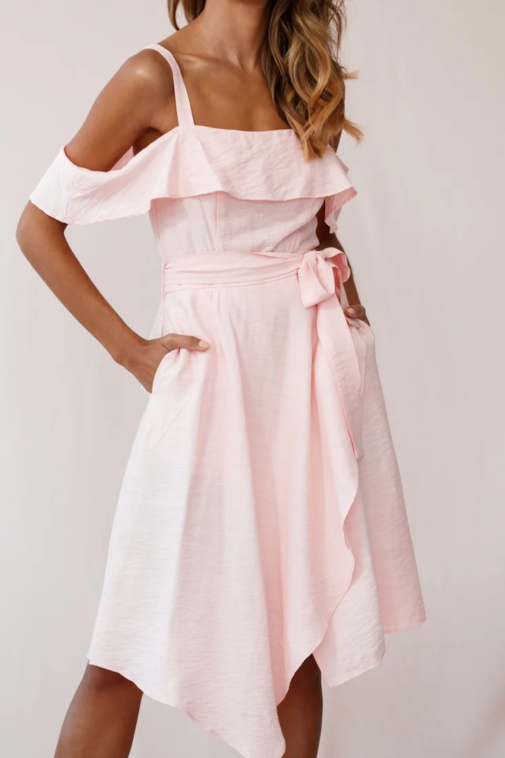 Adali Flowy Summer Midi Dress Pink - Image 4