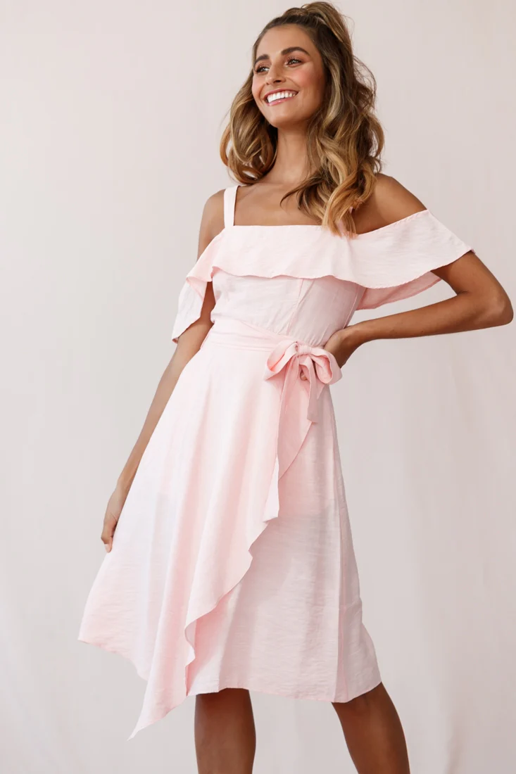 Adali Flowy Summer Midi Dress Pink - Image 5