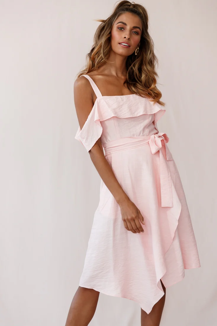 Adali Flowy Summer Midi Dress Pink - Image 6