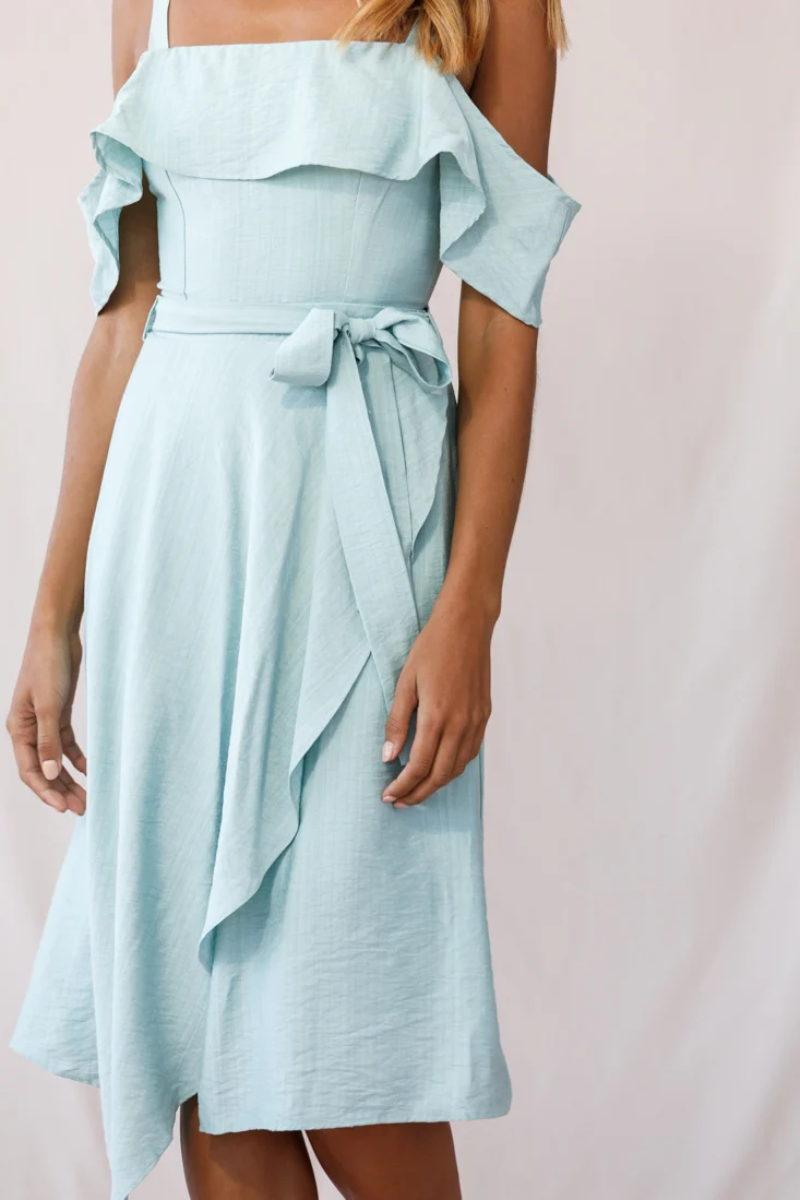 Adali Flowy Summer Midi Dress Pistachio Green - Image 4