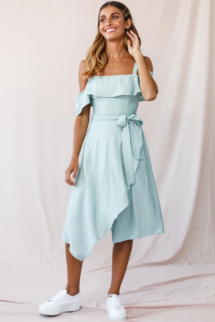 Adali Flowy Summer Midi Dress Pistachio Green - Image 6