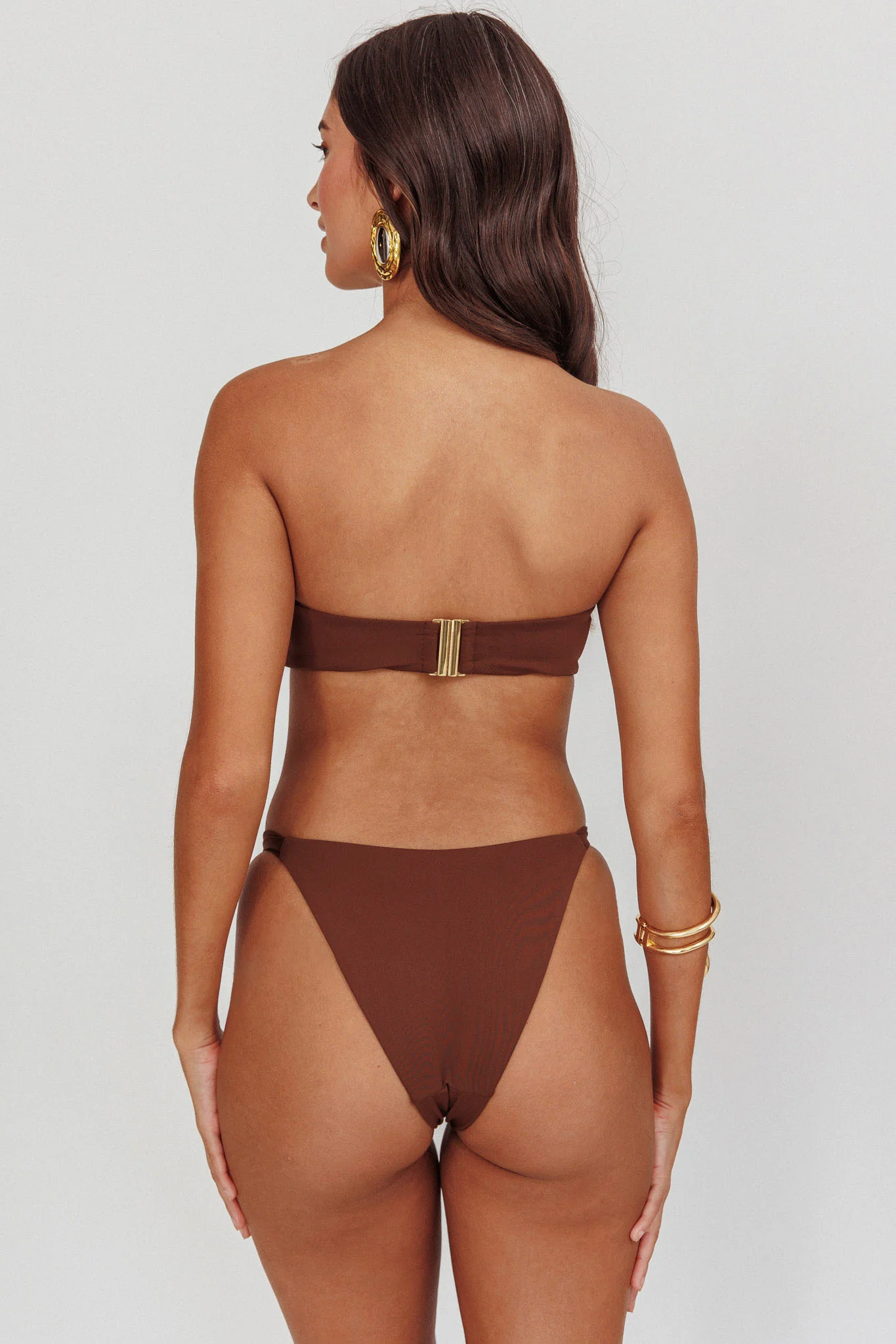 Agape High Cut O-Ring Bikini Bottom Choc - Image 3