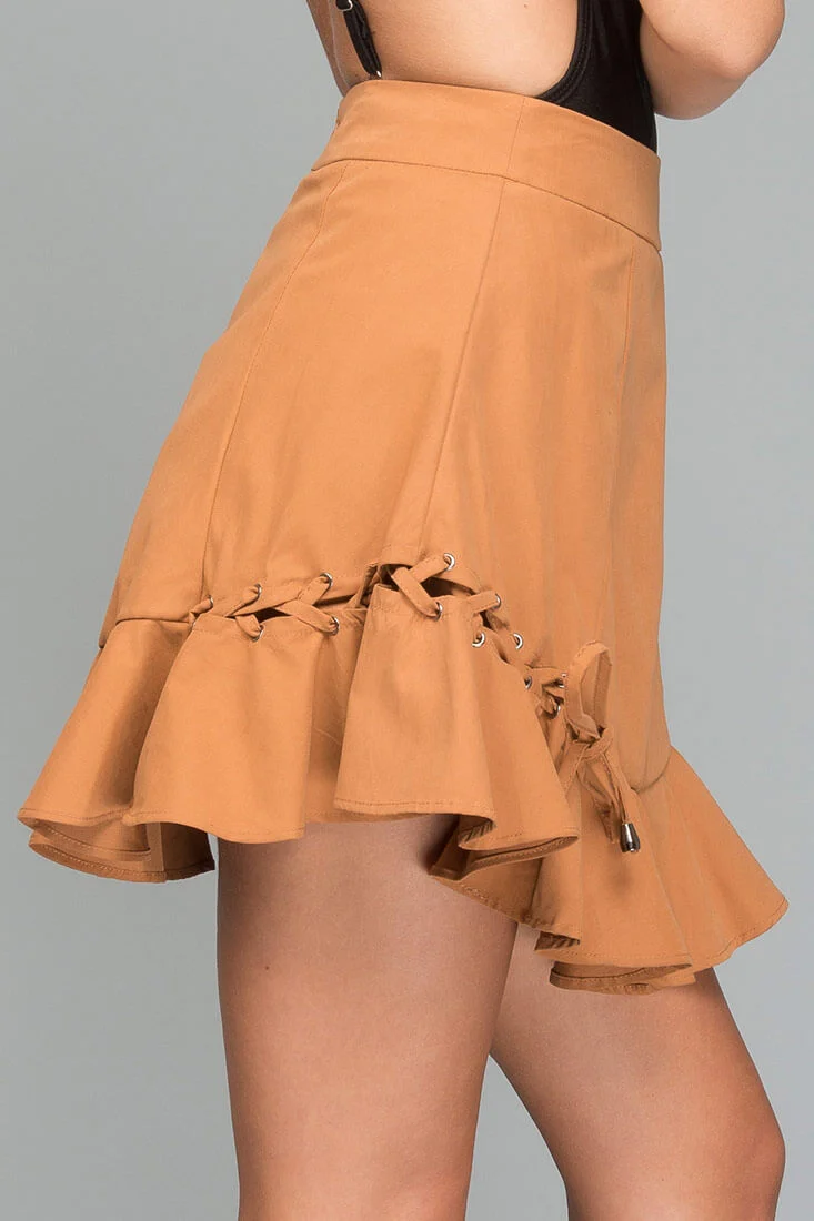 Alana Trumpet Skirt Taupe - Image 5