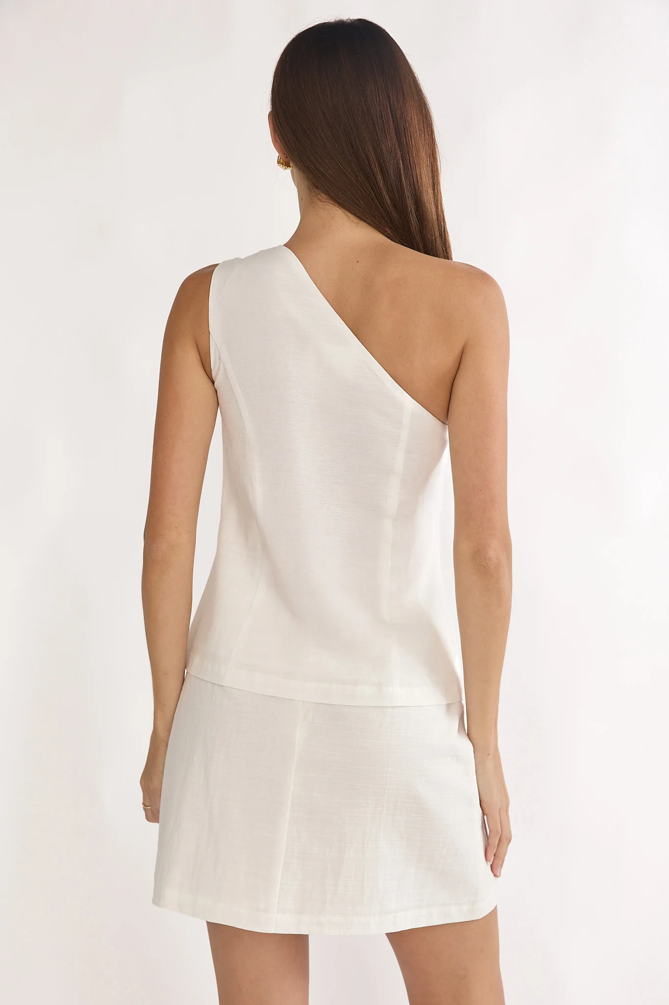 Alessora Button Trim Mini Skirt White - Image 3