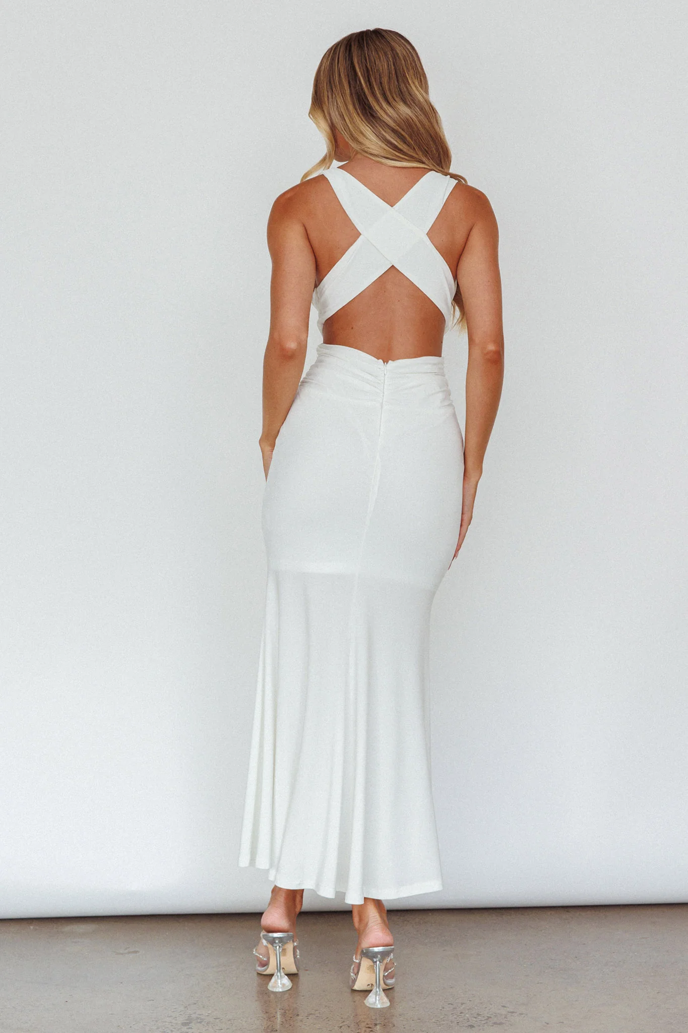 Alethia Cross Back Midi Dress White - Image 3