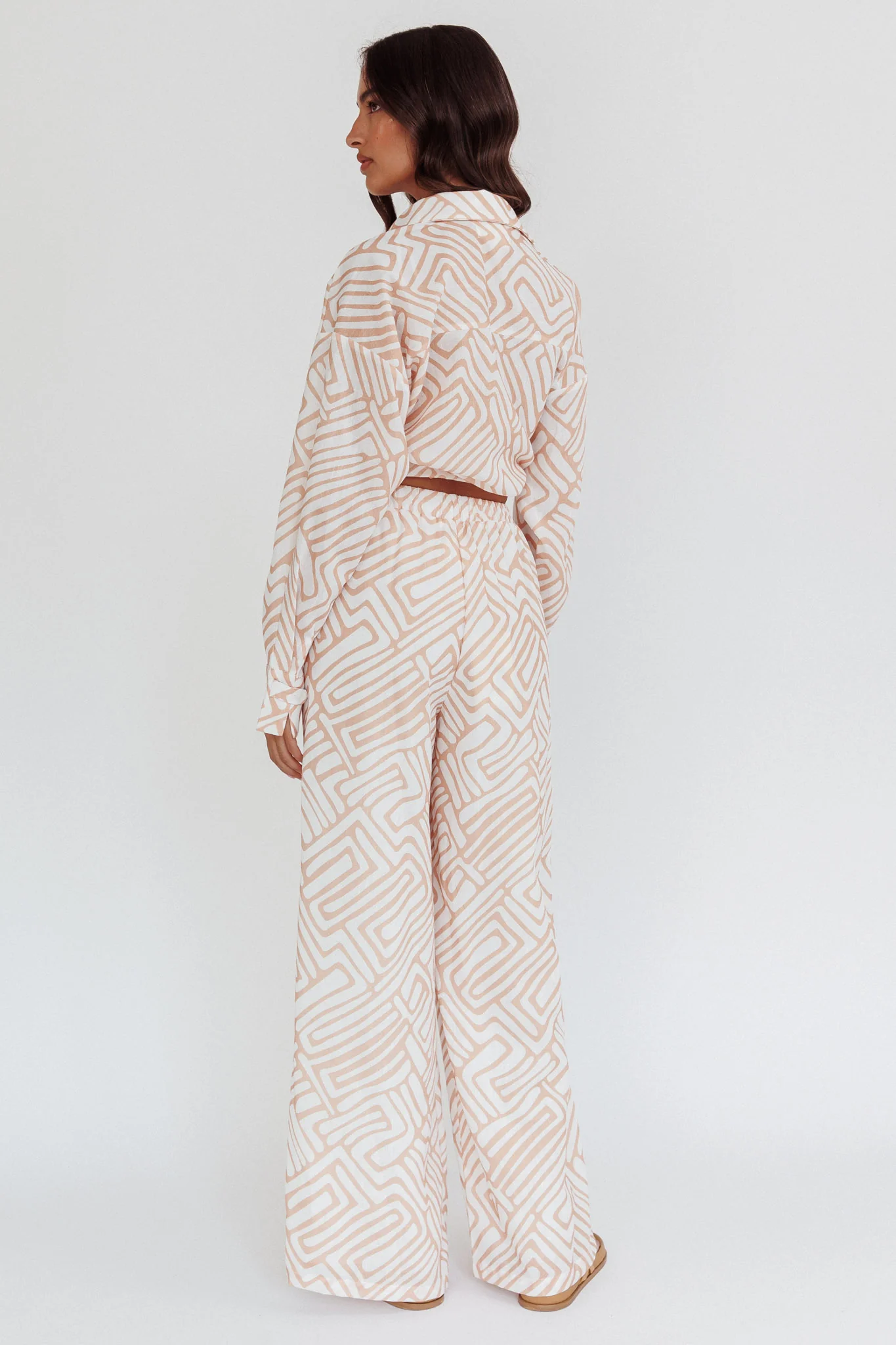 Alex Elastic Waist Pants Print Peach - Image 4