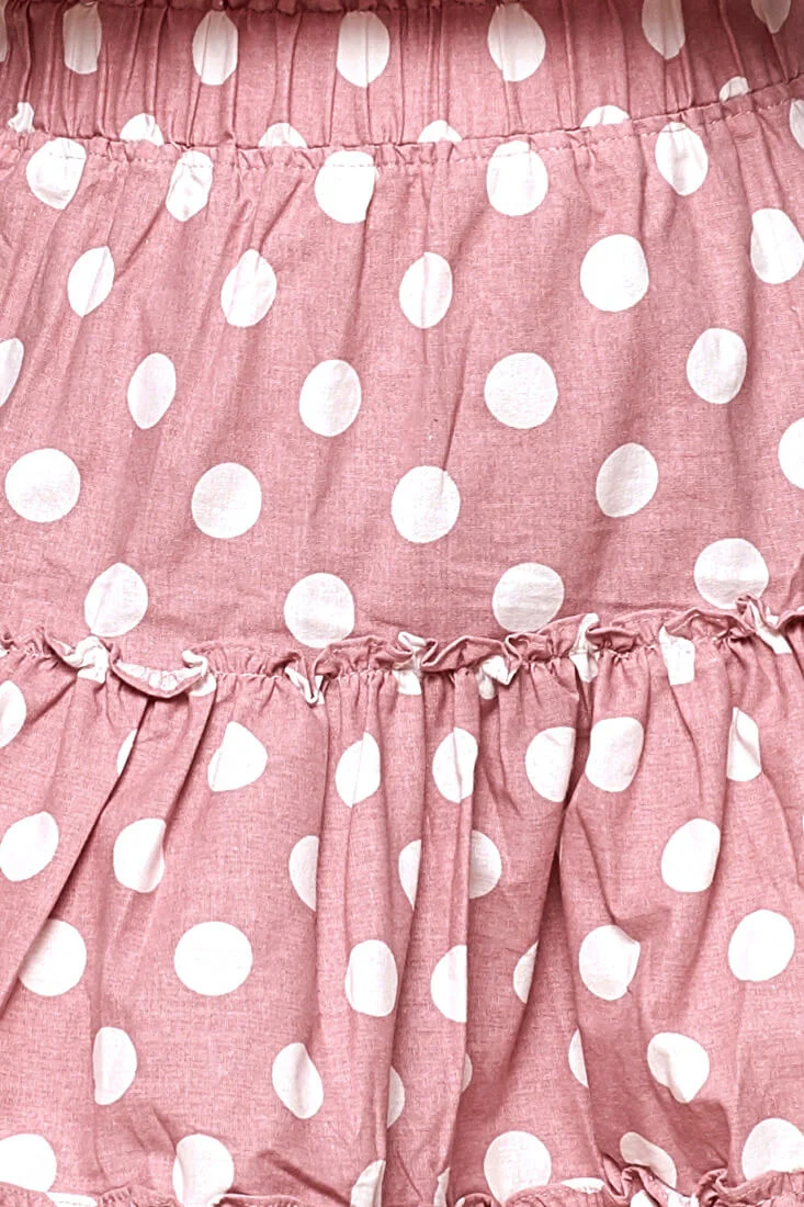 Alexi Polka Dot Mini Skirt Blush Pink - Image 6