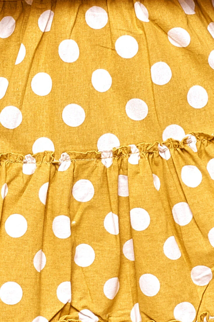 Alexi Polka Dot Mini Skirt Yellow Mustard - Image 6