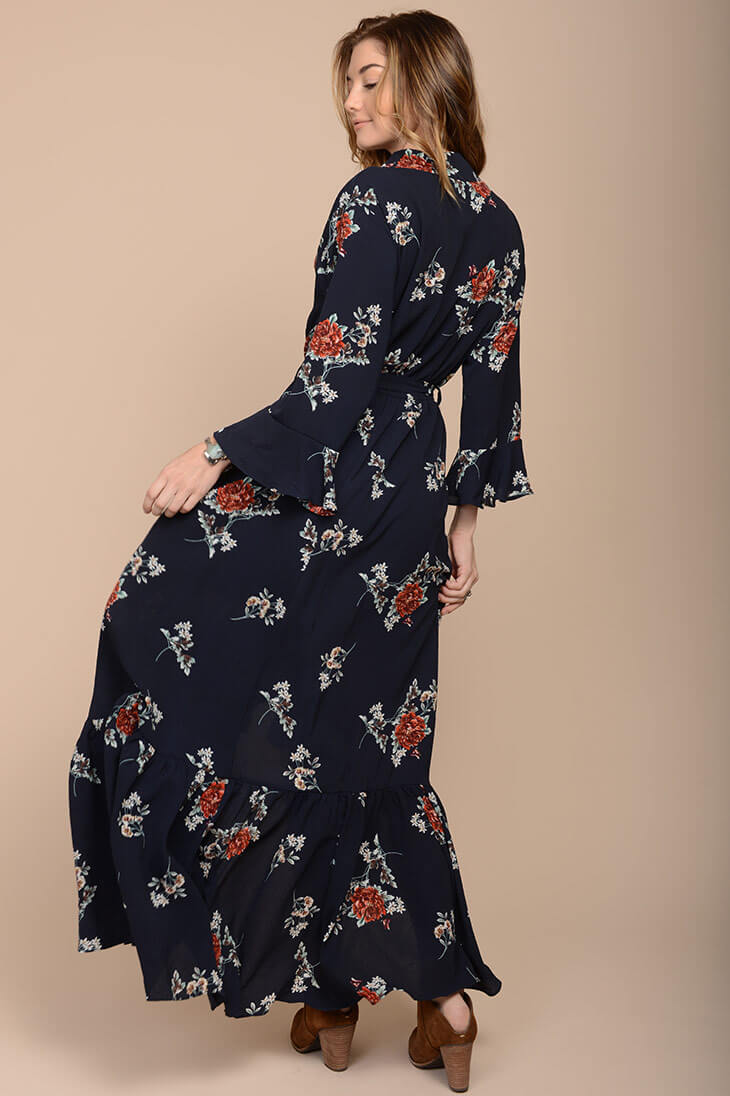 Alice Floral Maxi Dress Navy - Image 4