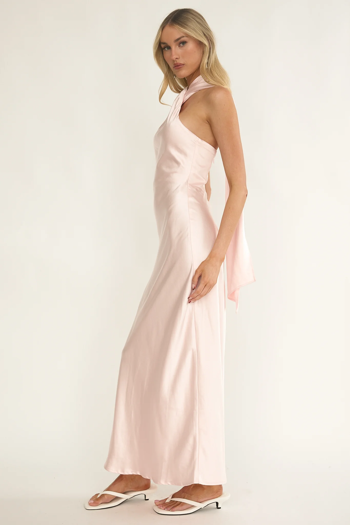 Alvara Crossover Halterneck Maxi Dress Pink - Image 6