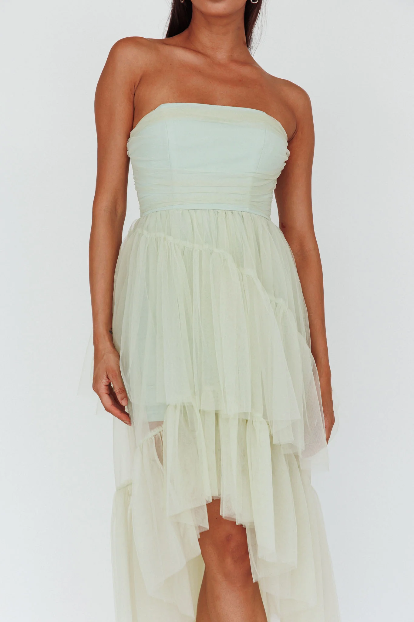 Always & Forever High-Low Midi Dress Sage - Image 4