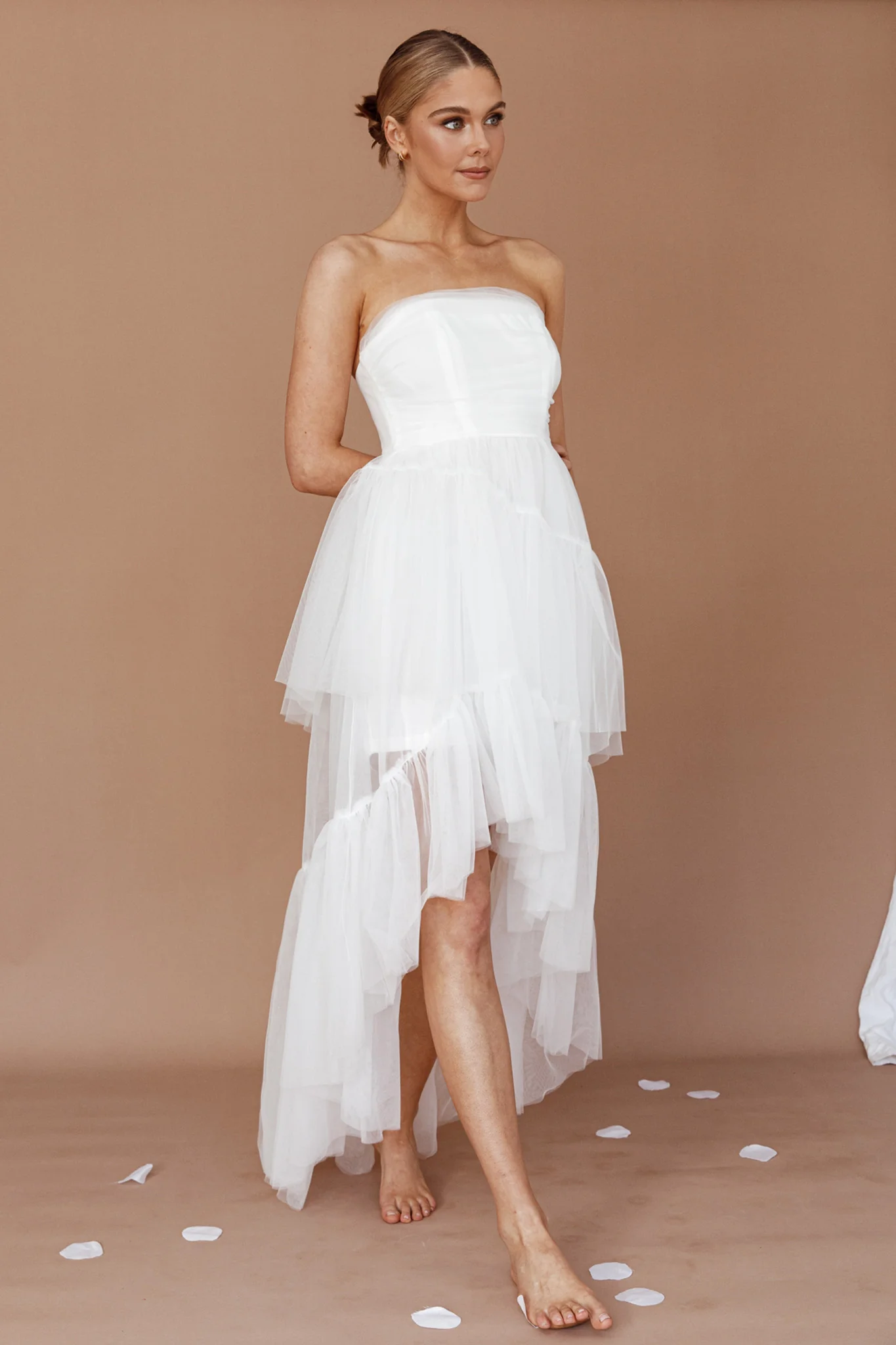 Always & Forever High-Low Midi Dress White - Image 7