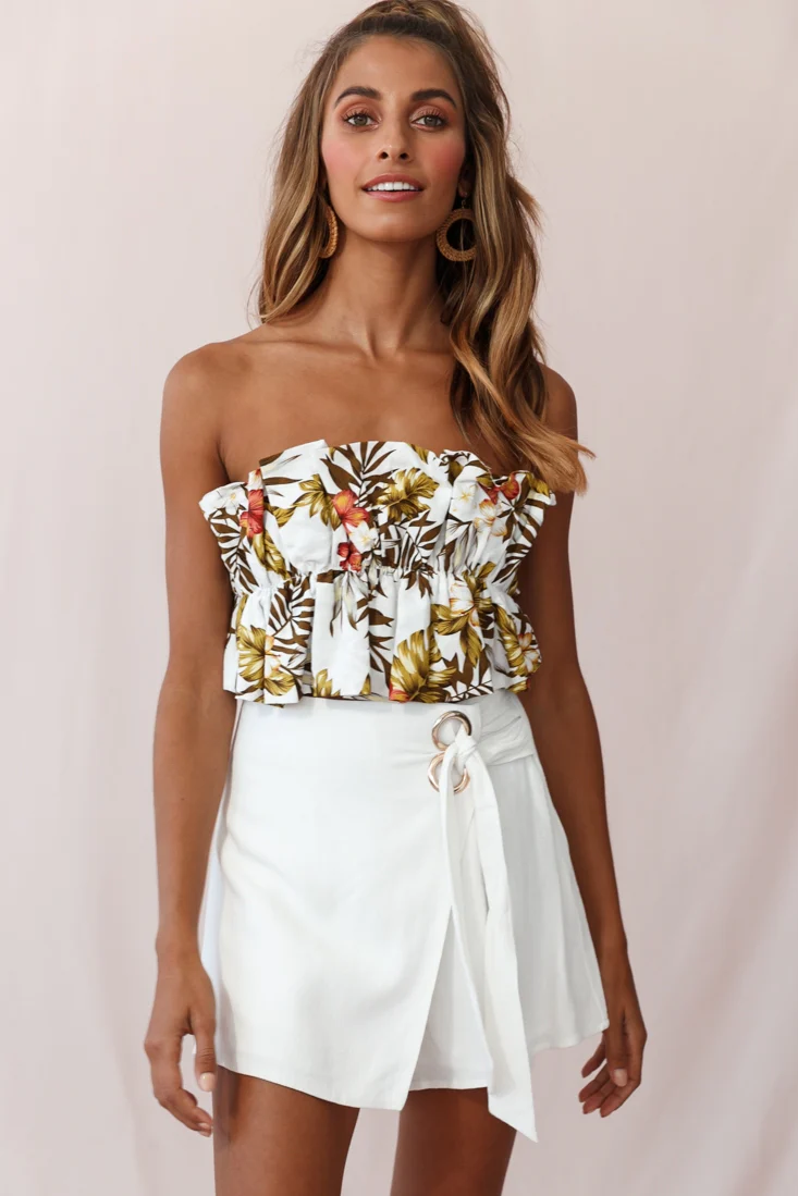 Amalfi Linen Eyelet Skort White - Image 5