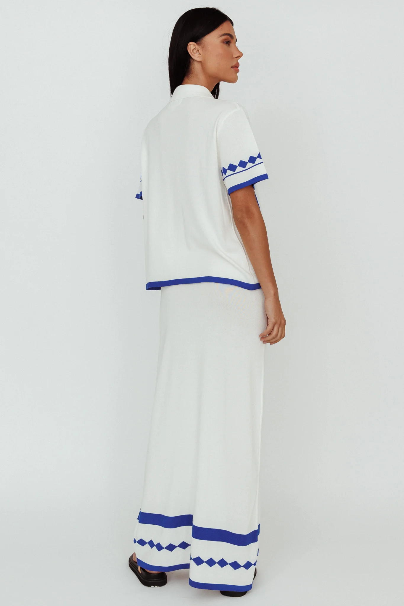 Amalfi Sun Knit Maxi Skirt White - Image 2