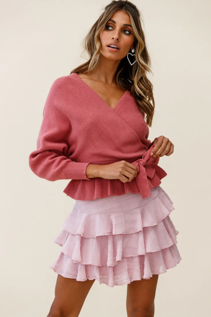 Amara Long Sleeve Knit Top Rose - Image 4