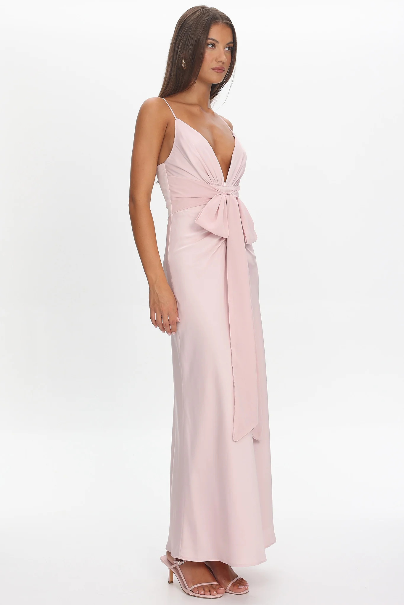 Ambrette Bow Waist Maxi Dress Pink - Image 2