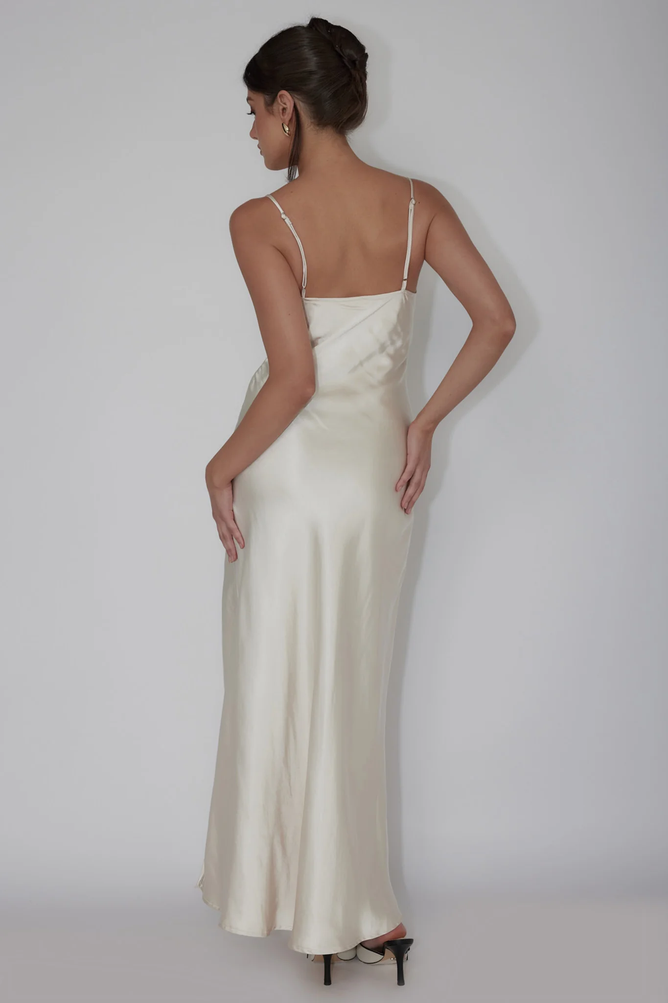 Amity Twist Bust Split Maxi Dress Champagne - Image 2