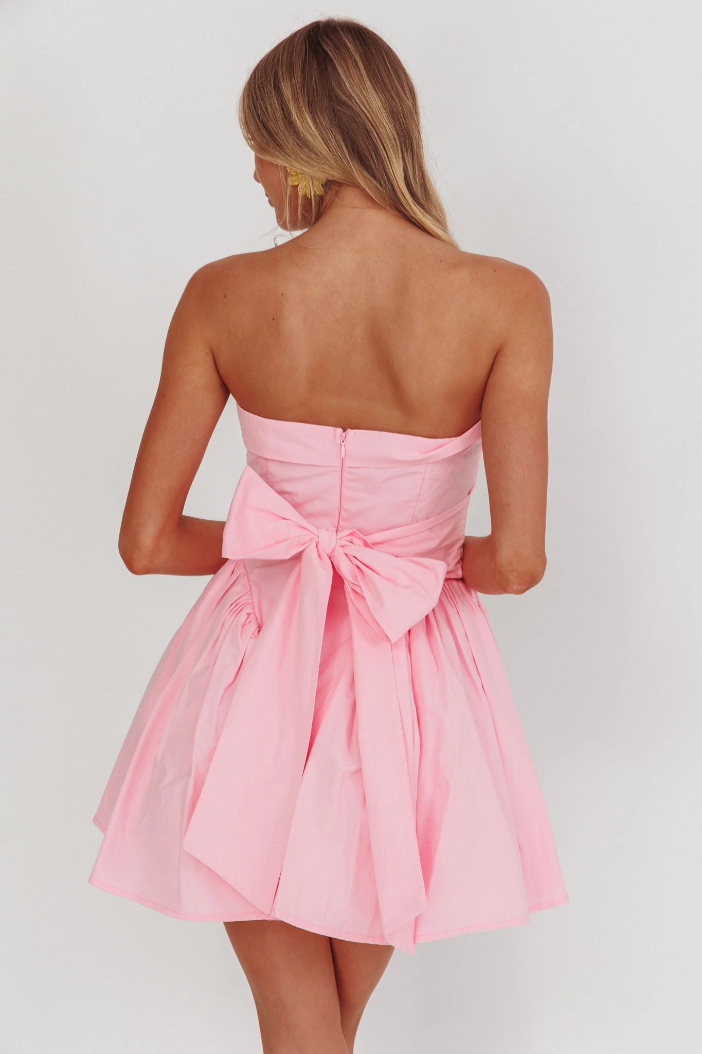 Angel Girls Bow Back Mini Dress Pink - Image 2
