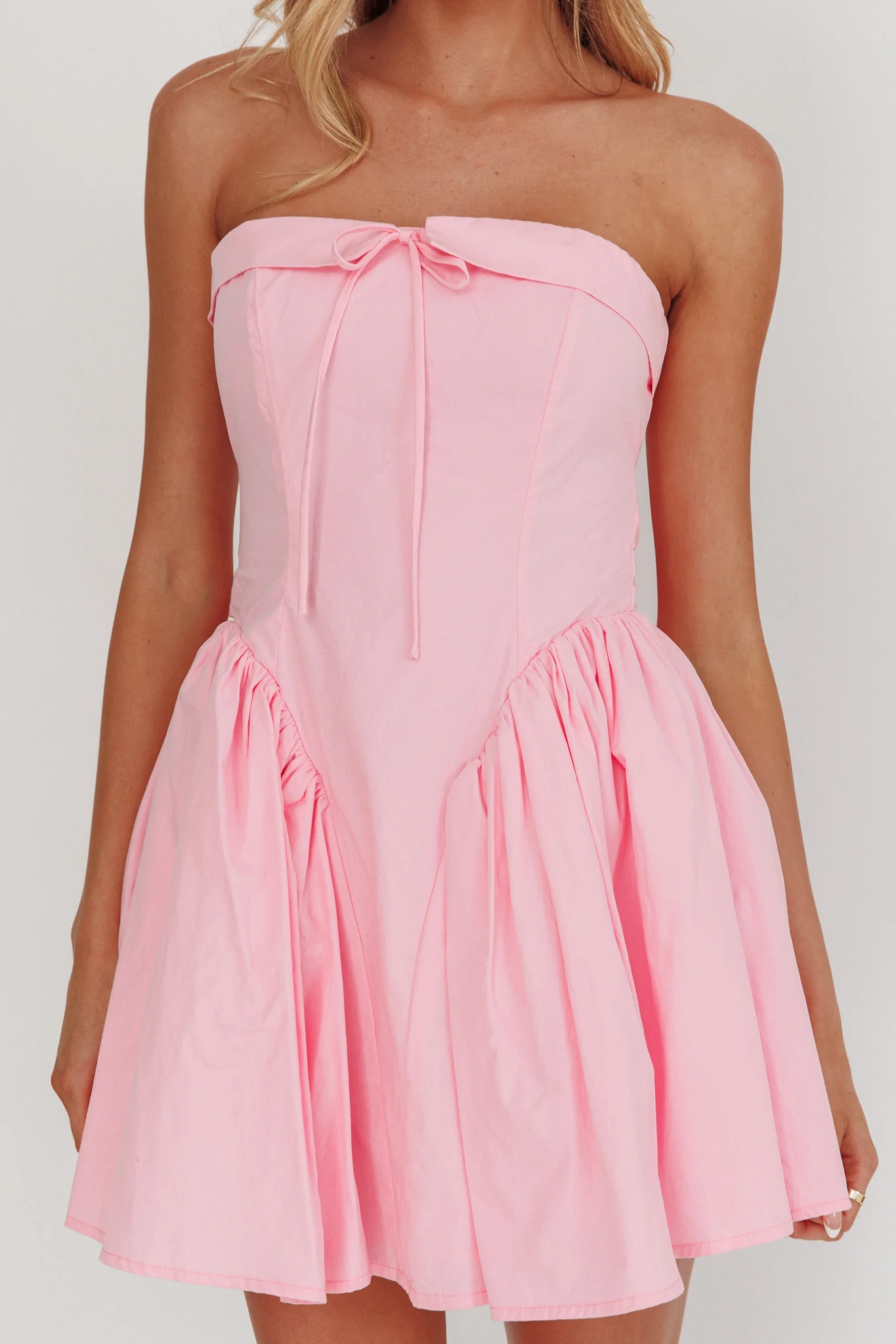 Angel Girls Bow Back Mini Dress Pink - Image 3