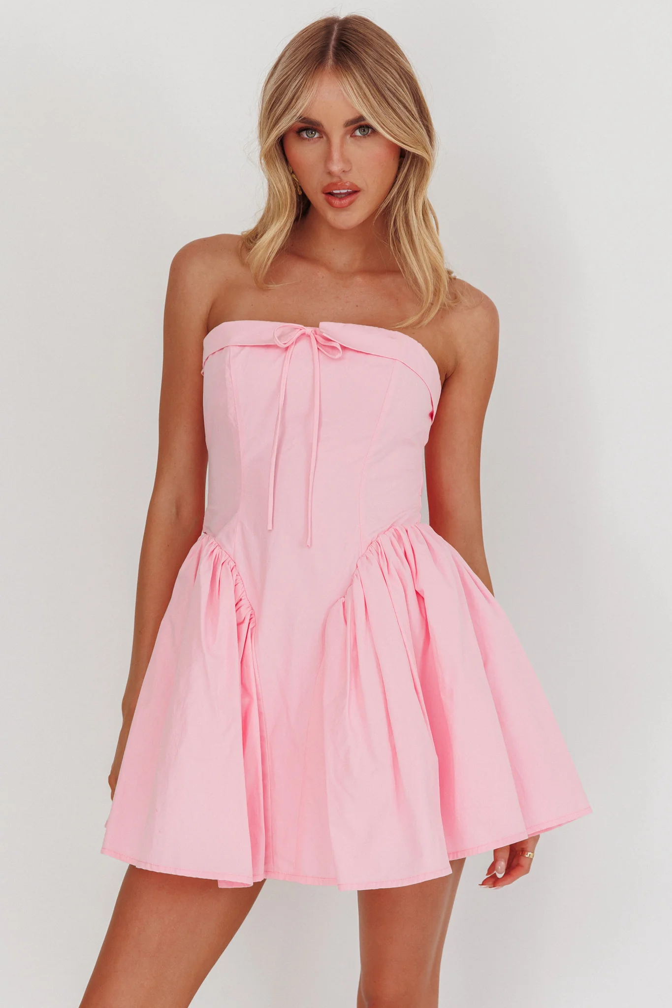 Angel Girls Bow Back Mini Dress Pink - Image 5