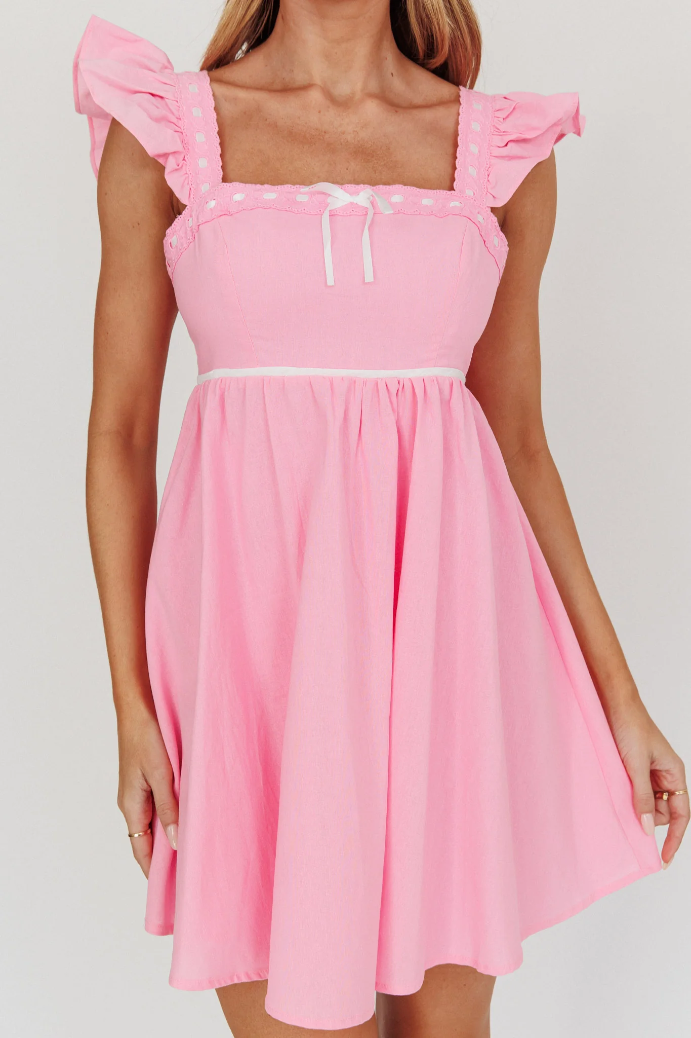 Angels Harp Babydoll Mini Dress Light Pink - Image 4