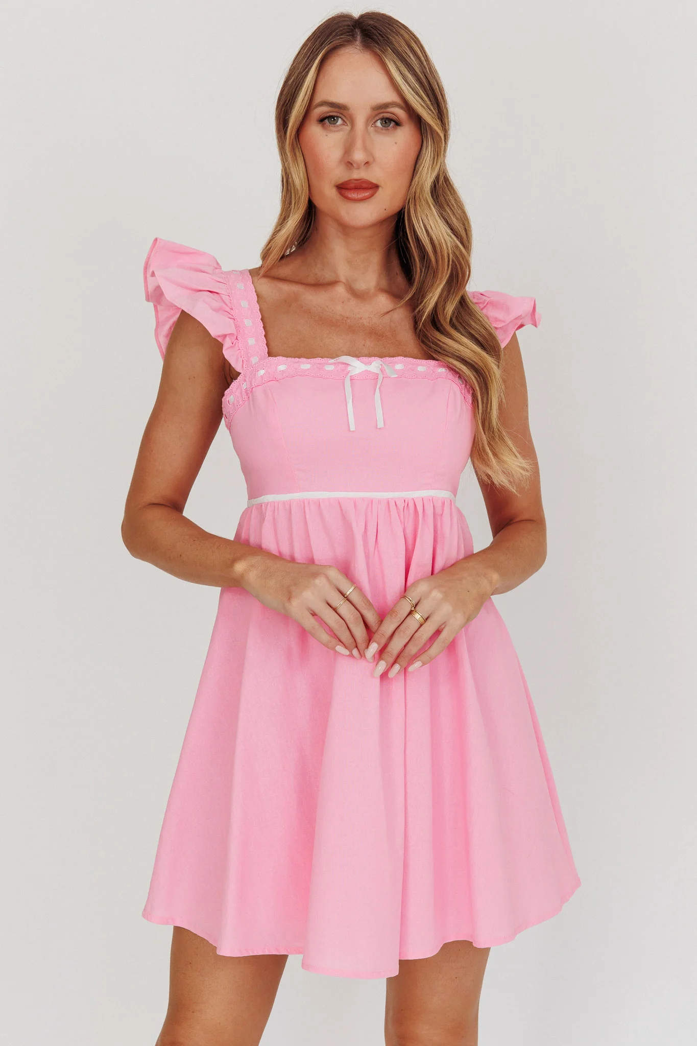 Angels Harp Babydoll Mini Dress Light Pink - Image 5