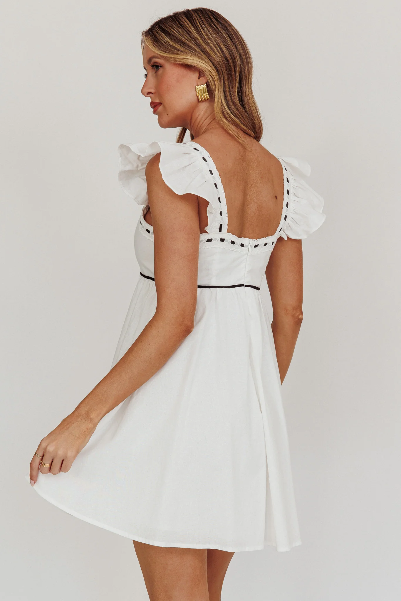 Angels Harp Babydoll Mini Dress White - Image 2