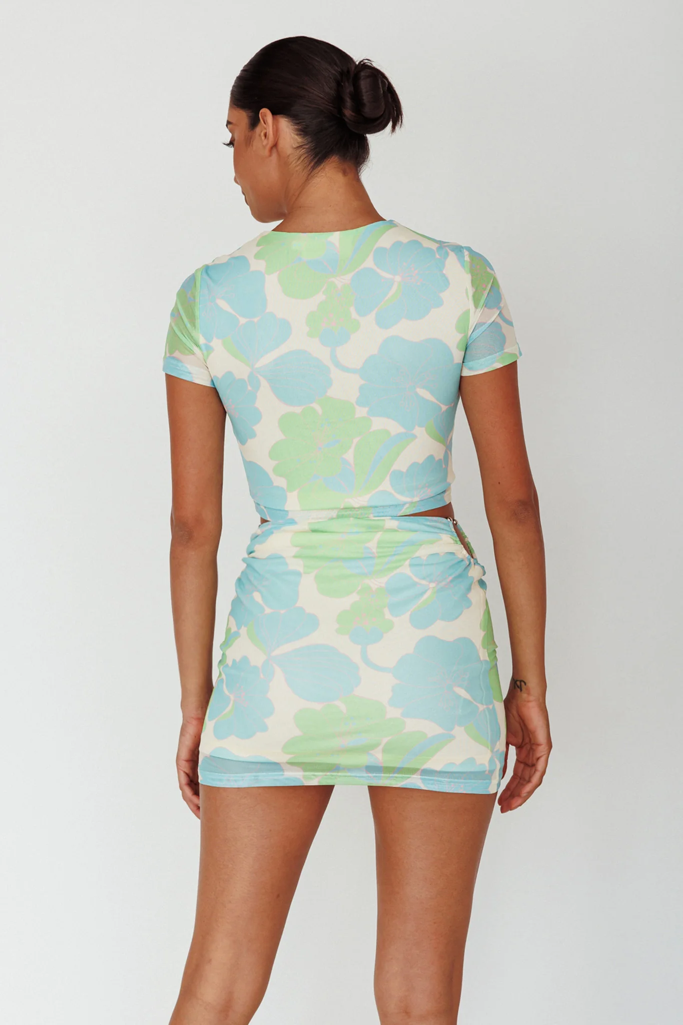 Angelus Ring Accent Mini Skirt Printed Cream - Image 2