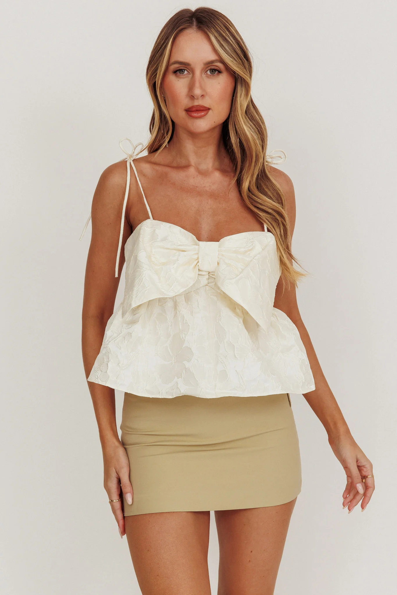 Angie Babydoll Top Ivory - Image 5