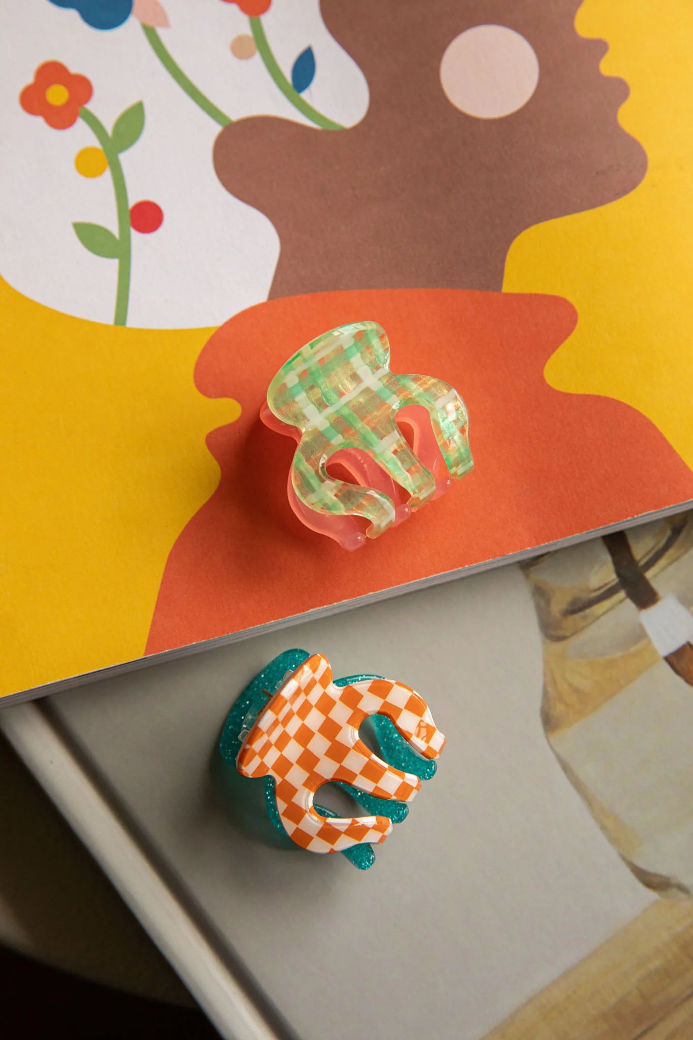 Anita Two-Side Hair Clip Blue/Orange - Image 2