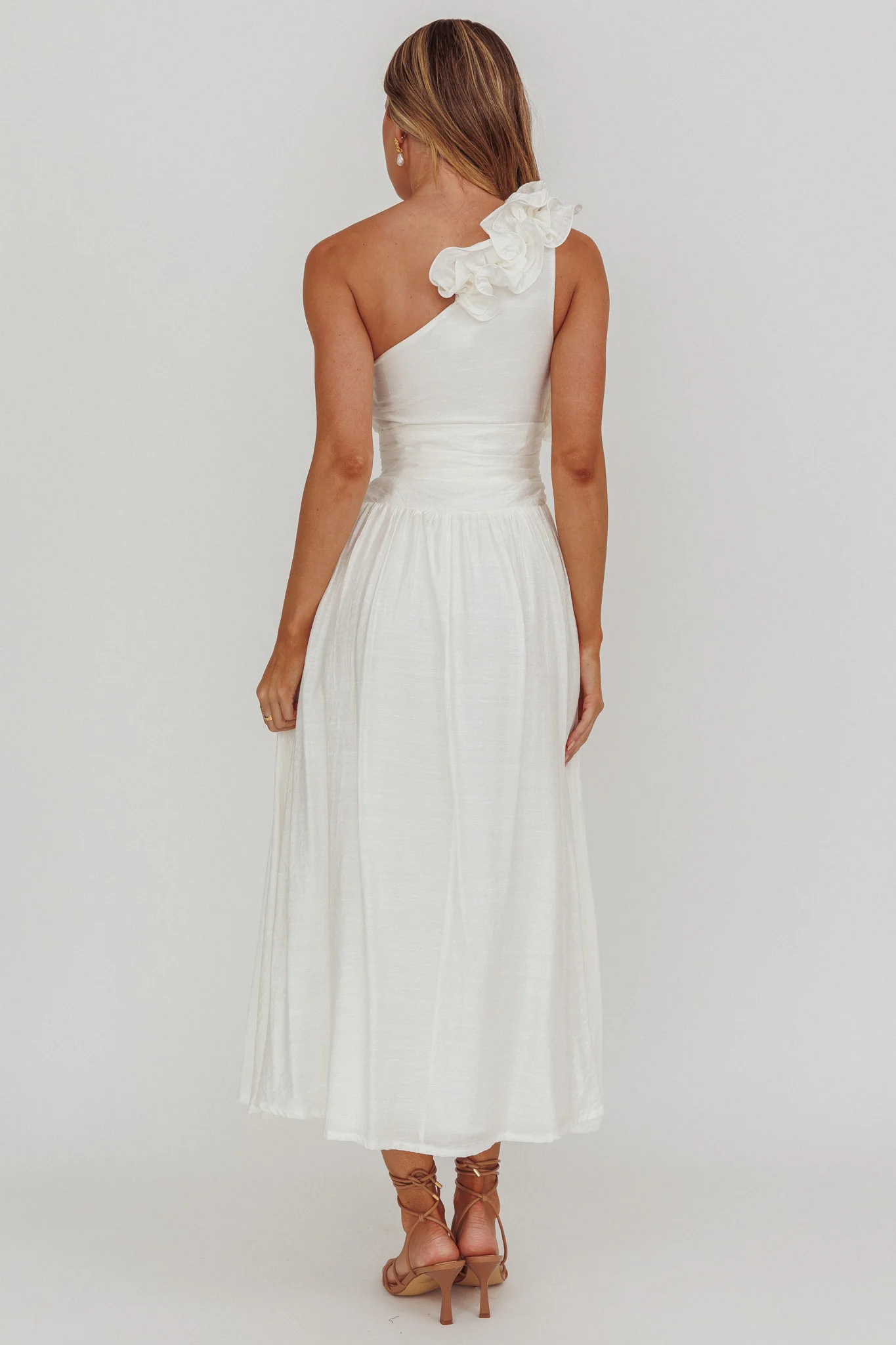 Antheia One-Shoulder Maxi Dress White - Image 2