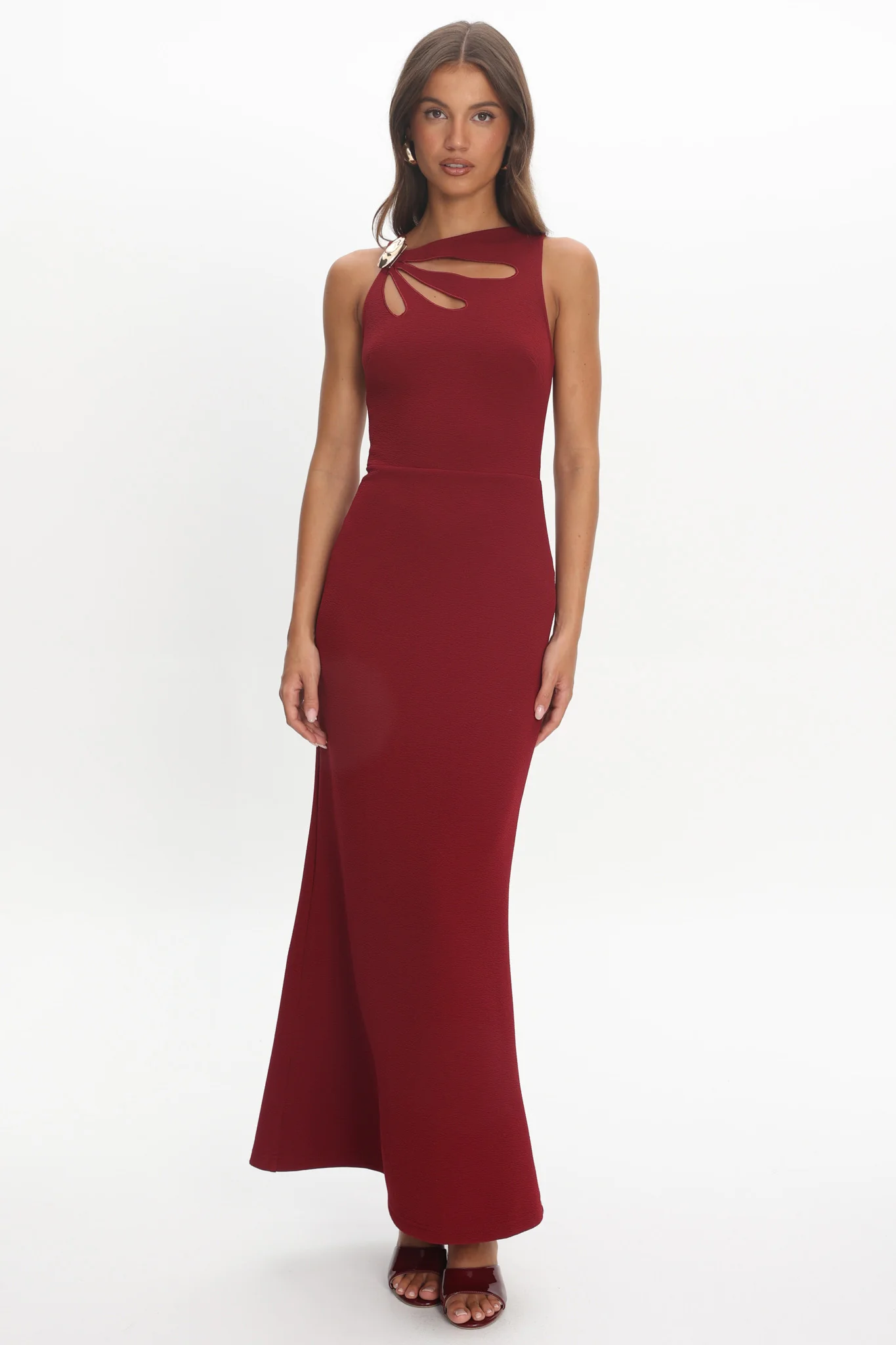 Antwerp Cut-Out Bust Maxi Dress Plum - Image 4