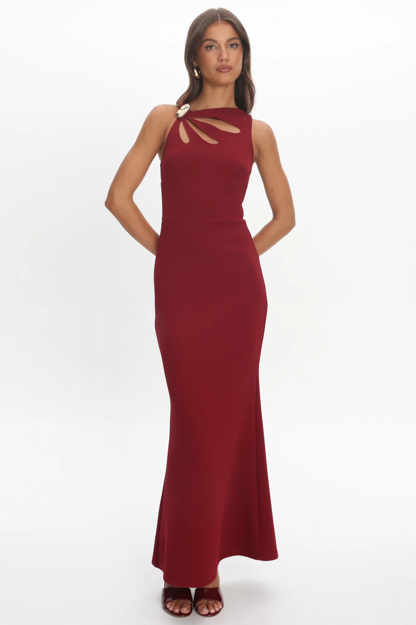 Antwerp Cut-Out Bust Maxi Dress Plum - Image 5