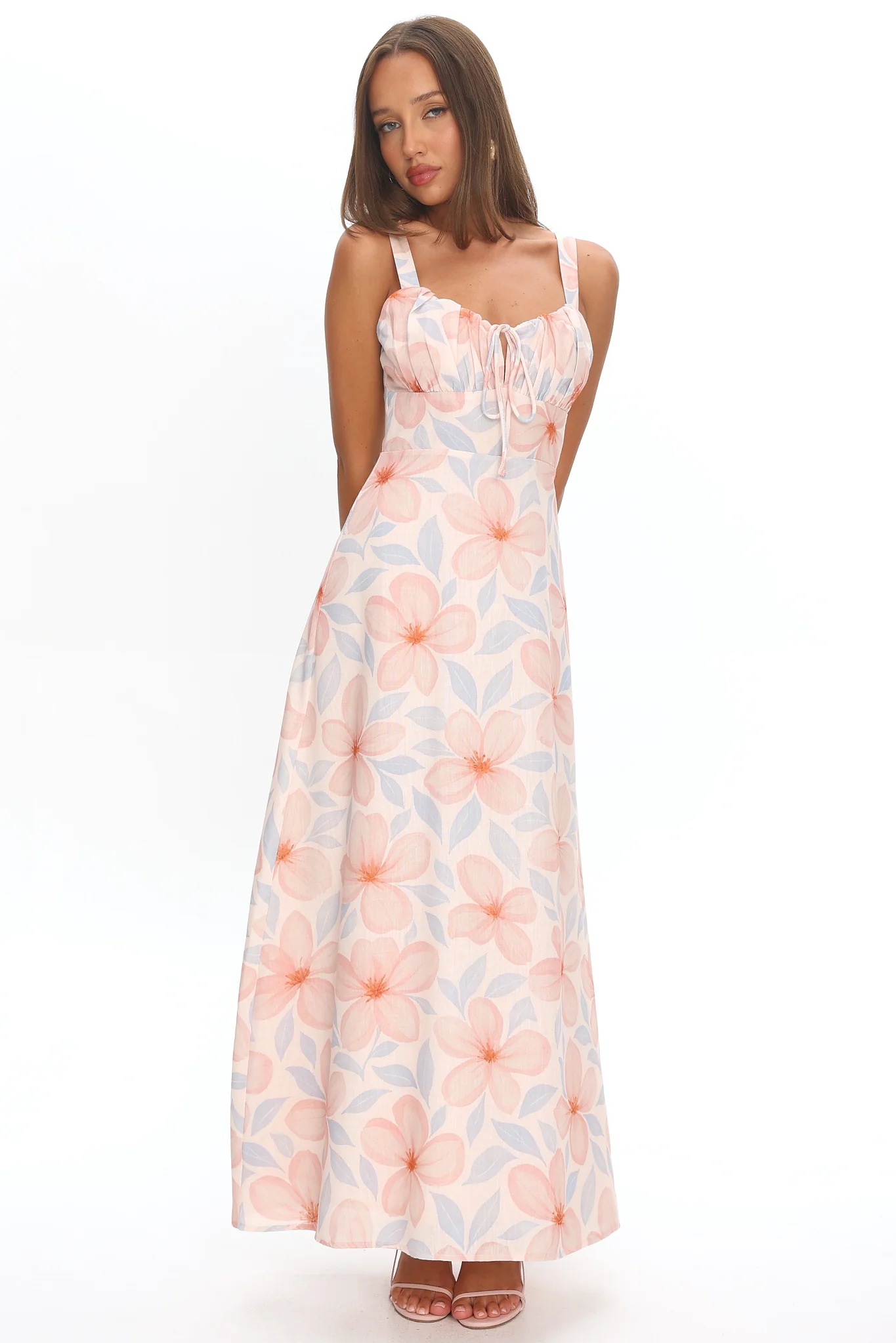 Arabella Tied Bust Maxi Dress Floral - Image 2