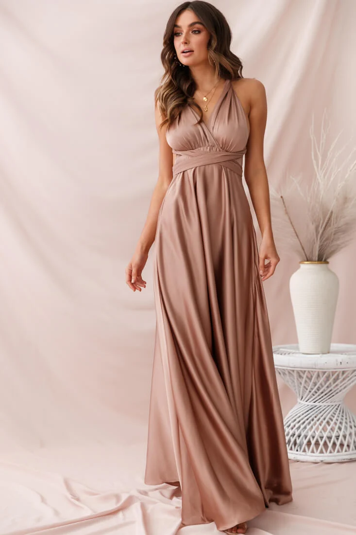 Ariana Multiway Maxi Dress Mocha - Image 3