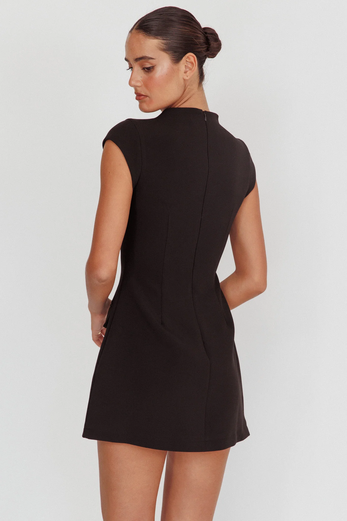 Aristos Cap Sleeve Mini Dress Black - Image 2