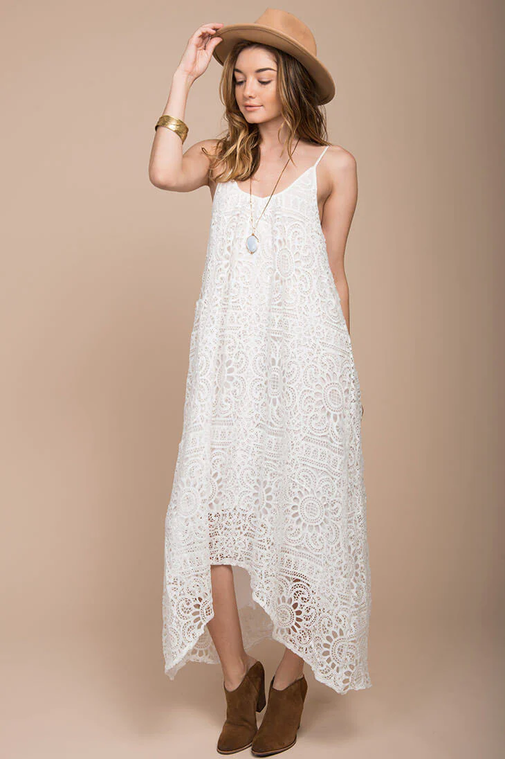 Aroura Crochet Maxi Dress White - Image 2