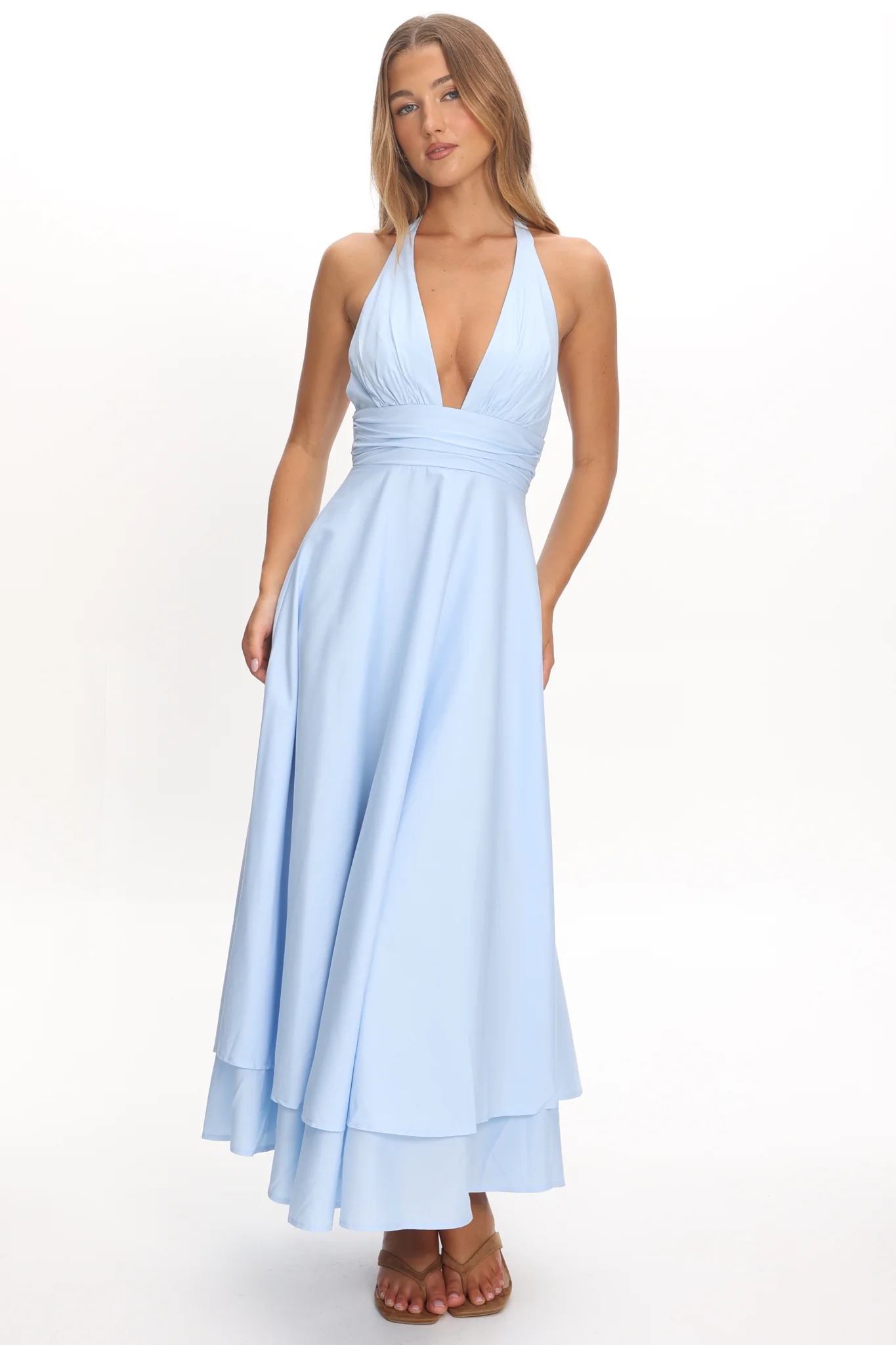 As It Was Halterneck A-Line Maxi Dress Light Blue - Image 5