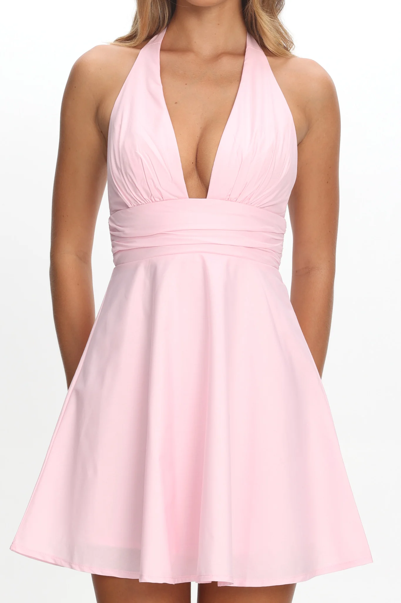 As It Was Halterneck A-Line Mini Dress Pink - Image 3