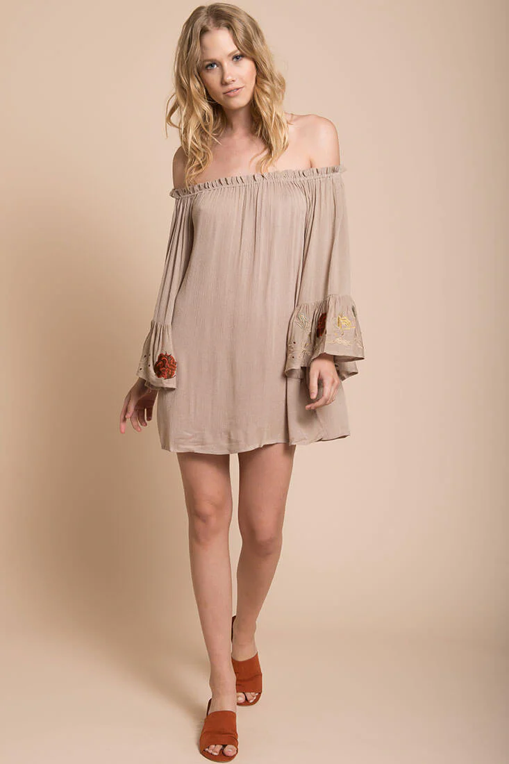 Aubree Loose Dress Taupe - Image 2