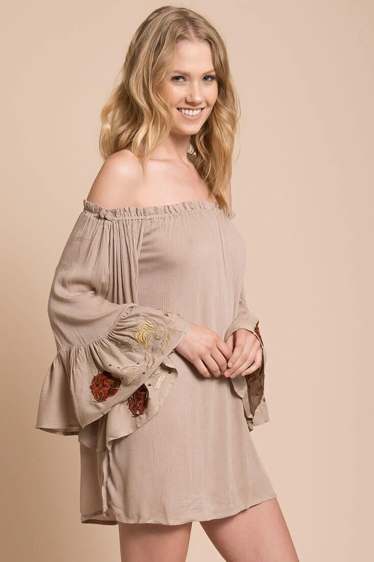 Aubree Loose Dress Taupe - Image 4