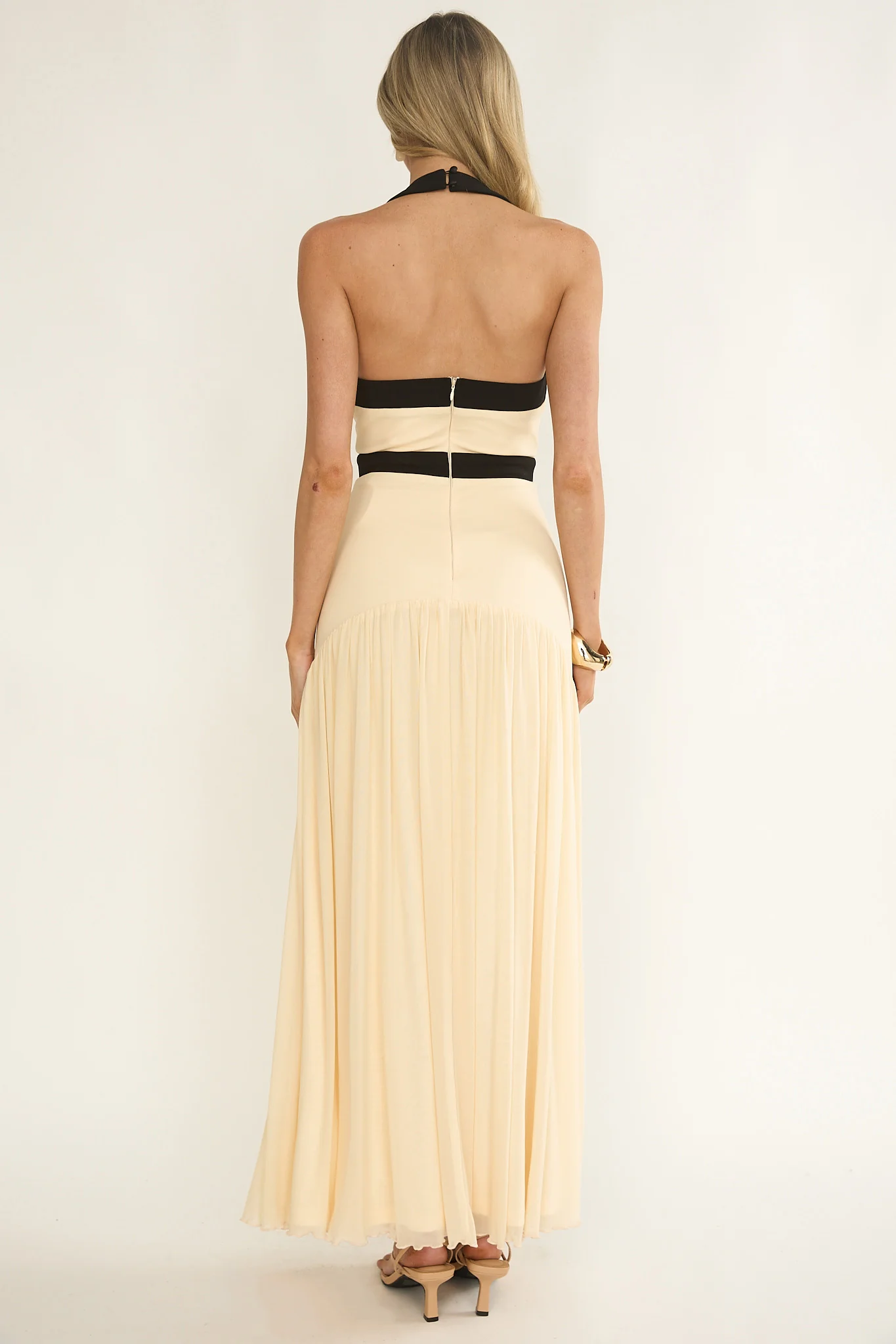 Aven Halter Bow Maxi Dress Butter - Image 2