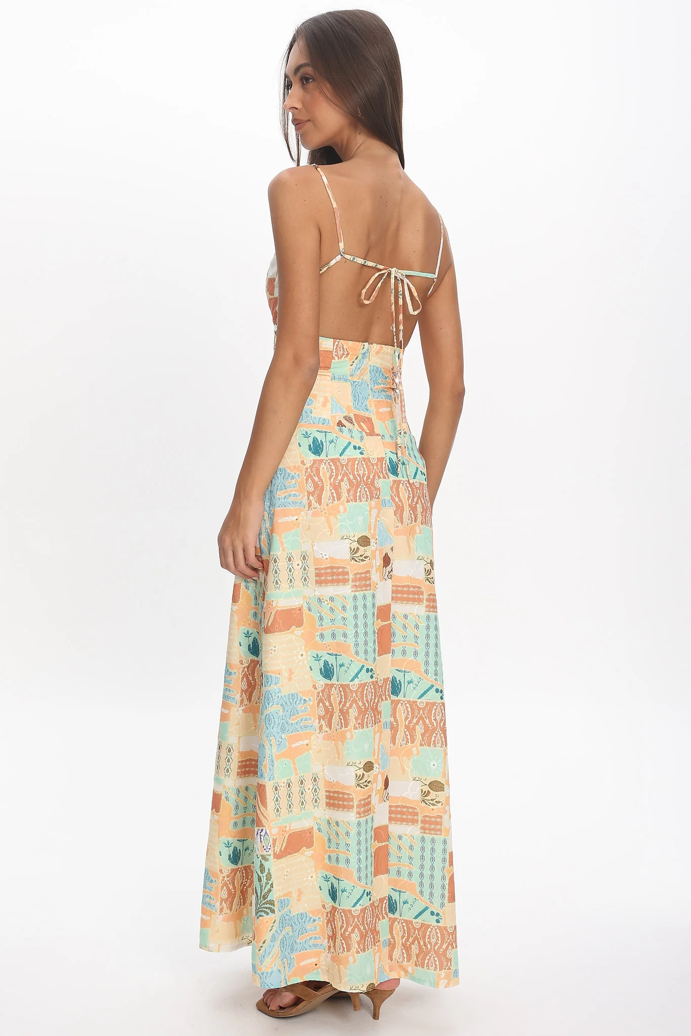 Avilo Ric Rac Trim Maxi Dress Print Yellow - Image 3