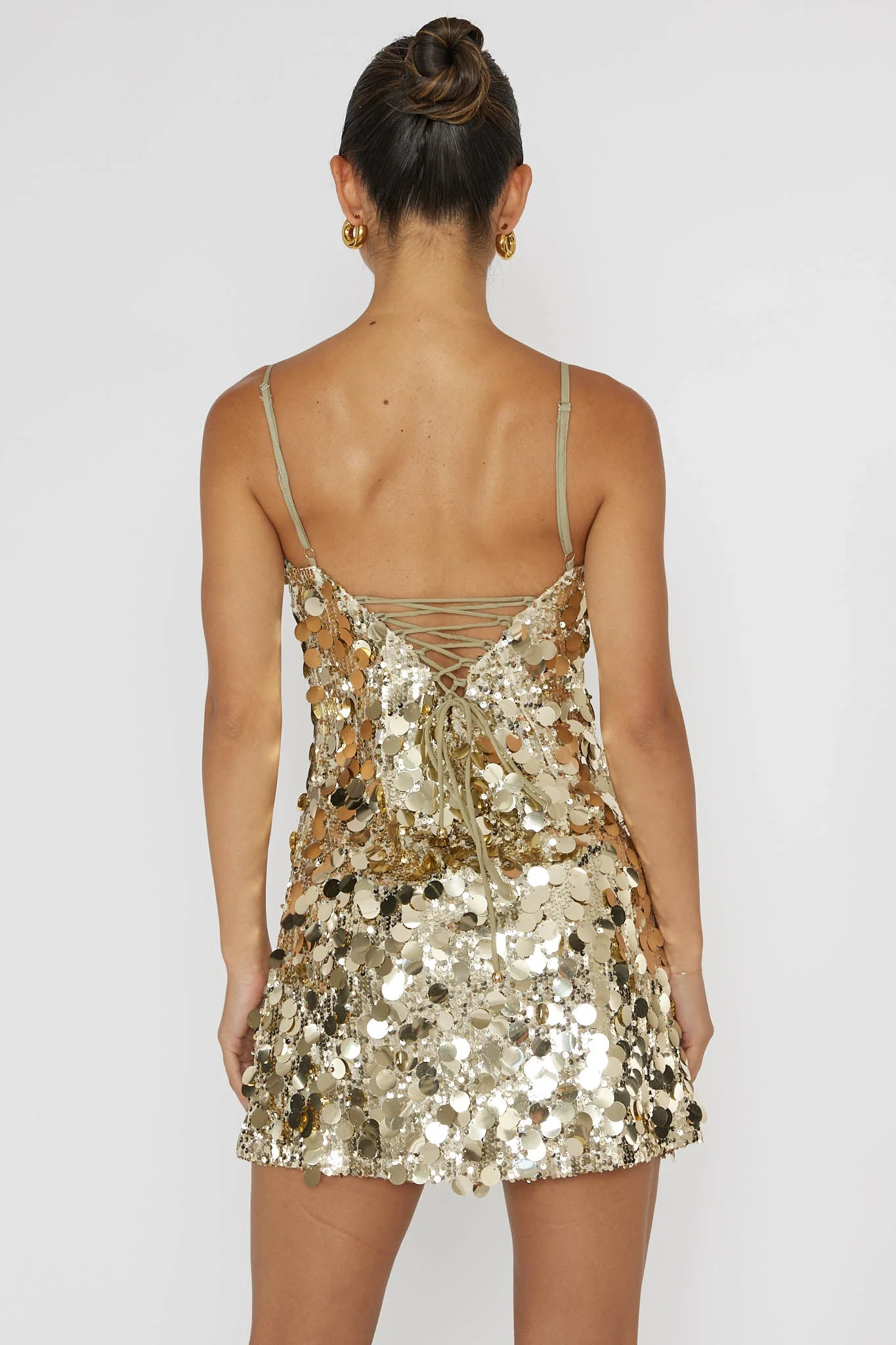 Axel Sequin Mini Dress Gold - Image 4