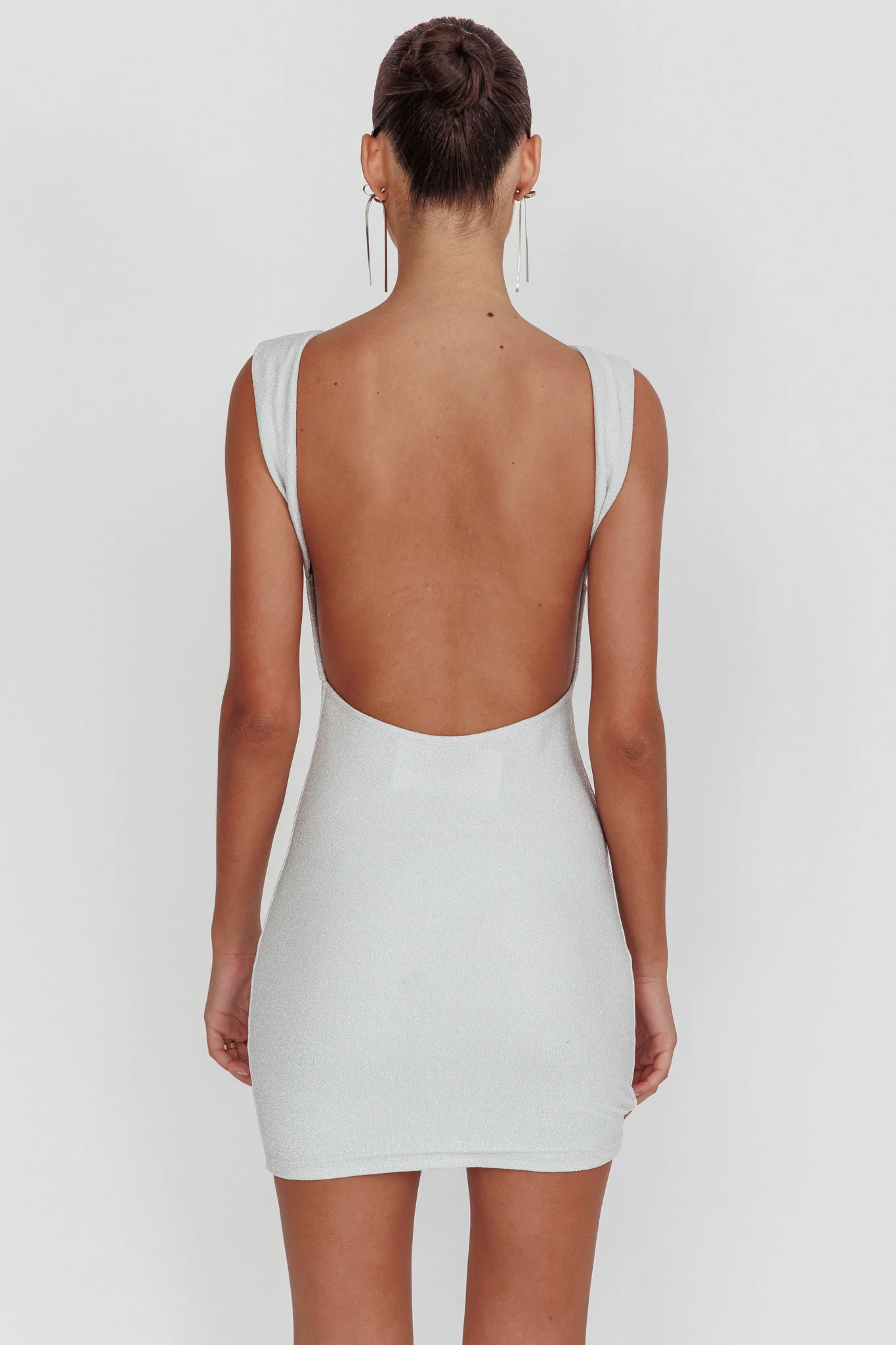 Ayda Backless Mini Dress Silver - Image 2