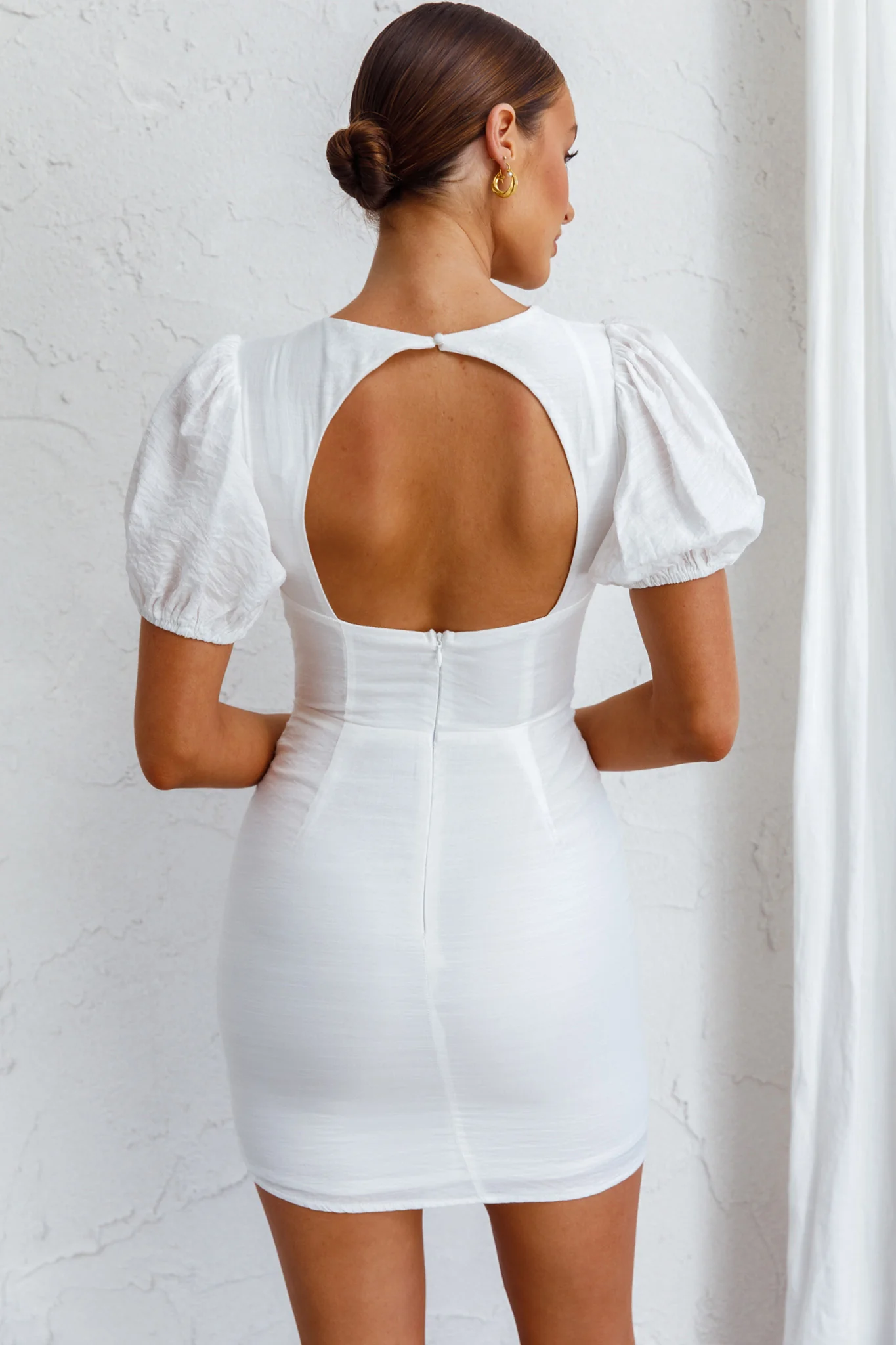 Aylina Scalloped Lace Mini Dress White - Image 2