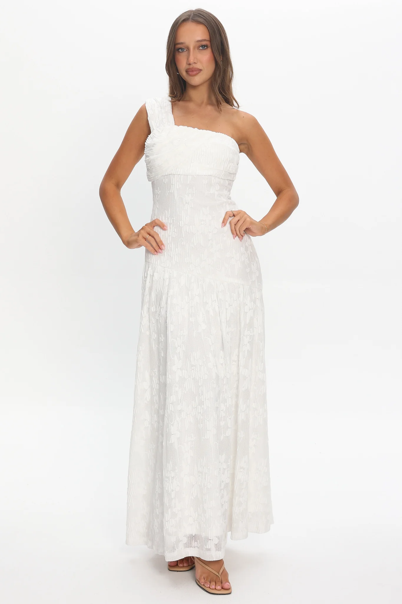 Azure Sun Drop Waist Maxi Dress Lace Off White - Image 2