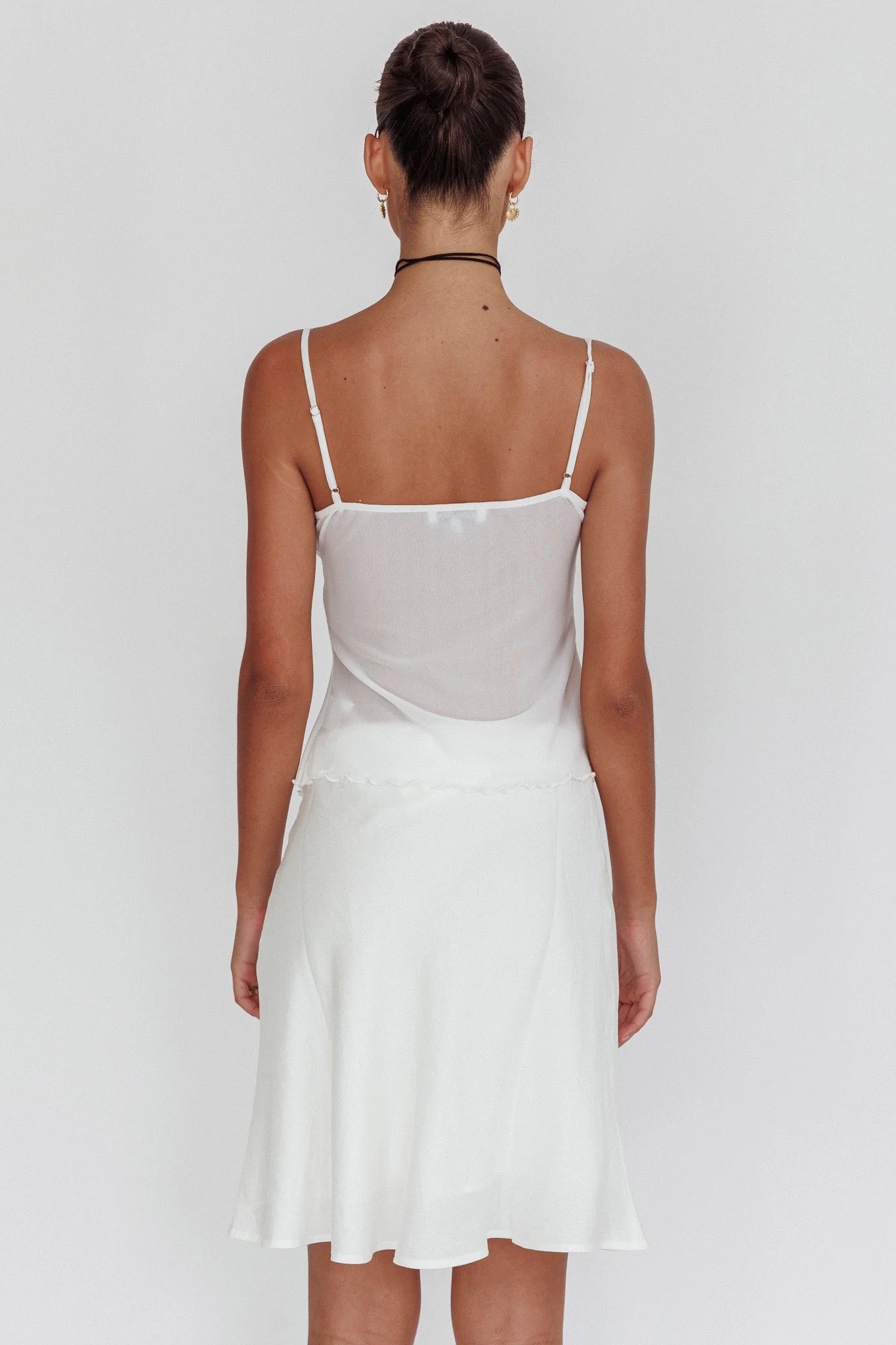 Babydolls Lace Trim Split Top Off White - Image 3